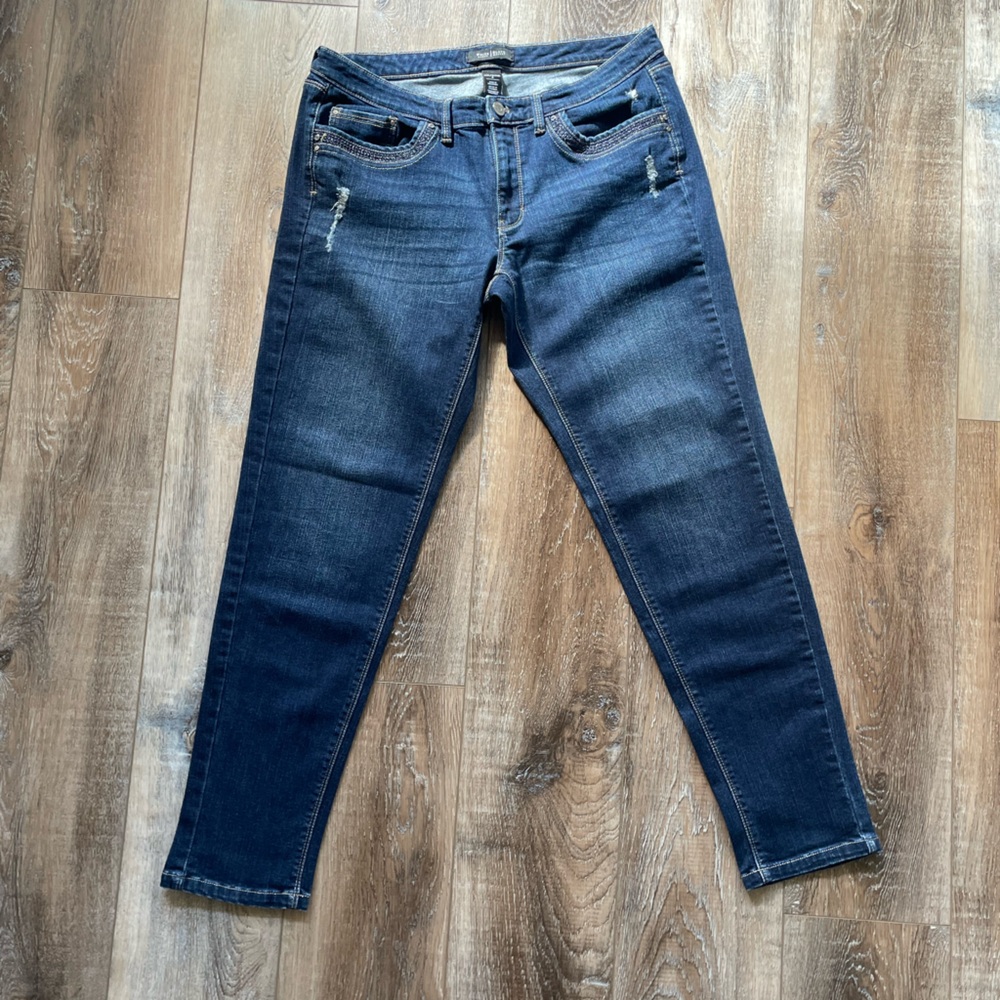 White House Black Market Dark Blue Girlfriend Jeans